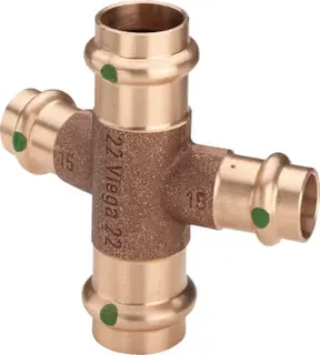 Viega Kreuzstück mit SC Profipress Therm 2247 in 22x15mm Rotguss