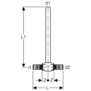 Mepla Metallrohr T-Stück d=20-15 Nr. 612.362.22 per Stück – Bild 4