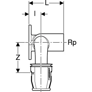 Geberit PushFit Doppelanschlusswinkel 90Gr Rg d20-1/2"-d16 L:52mm 651.276.00.1 – Bild 4