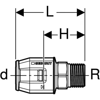 Geberit PushFit Übergang mit AG (Rg) 25x3/4", 652.532.00.1 – Bild 4