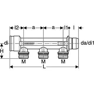 Geberit PushFit Verteiler 3-fach mit Steckanschluss (Ms) M25, 653.423.00.1 – Bild 4