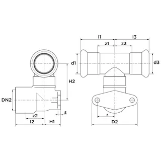 AIPS VSH XPress Edelstahl Doppelwandsch. d15xRp1/2 (DN15)x15 I/I/I 90Gr VA – Bild 2