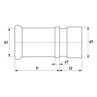 AIPS VSH XPress Edelstahl Übergang Nut d76,1x76,1 I/A VA EPDM – Bild 2