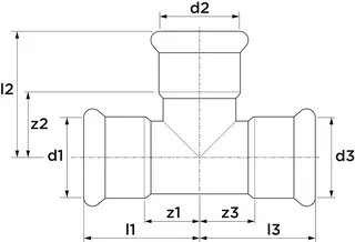 AIPS VSH XPress Edelstahl Gas T-Stück d76,1 I/I/I VA HNBR – Bild 2