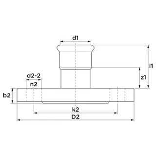 AIPS VSH XPress Edelstahl Gas ÜG-Flansch d108xDN100 PN 10/16 I/A, VA HNBR – Bild 2