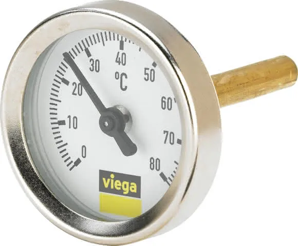 Viega Thermometer Easytop 1026.6 bis 80 Grad Stahl