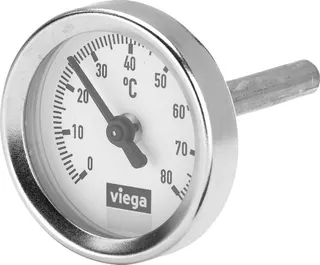 Viega Thermometer Easytop 1026.6 bis 80 Grad Stahl – Bild 2