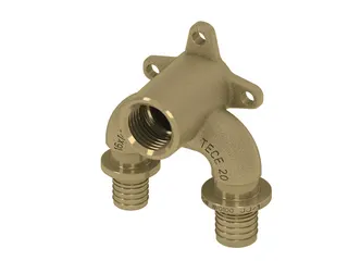 TECEflex U-Doppelwandscheibe reduziert druckverlustop. 16xRp1/2"x20, Si-Bronze