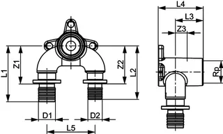 TECEflex U-Doppelwandscheibe reduziert druckverlustop. 16xRp1/2"x20, Si-Bronze – Bild 4