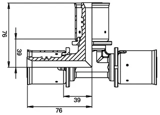 comfort-press-Metall-T-Stück 50 mm – Bild 2