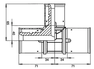 comfort-press-PPSU-T-Stück reduziert 50x32x32 mm – Bild 2