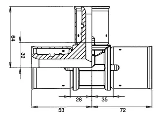 comfort-press-PPSU-T-Stück reduziert 50x32x40 mm – Bild 2