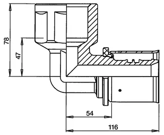 comfort-press-Metall-Übergangswinkel 90 Grad 75 mm x DN 65 (21/2") IG – Bild 2