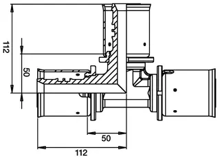 comfort-press-Metall-T-Stück 75 mm – Bild 2