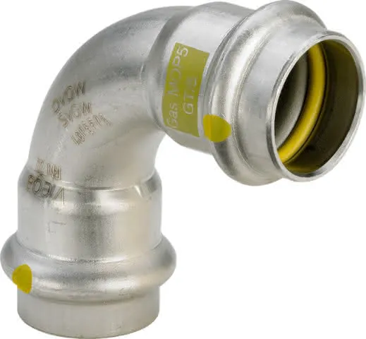 Viega Bogen 90 Grad SC Sanpress Inox G 0216 für Gas in 18 mm Edelstahl