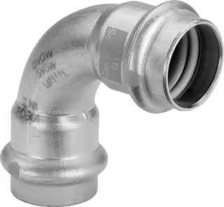 Viega Bogen 90 Grad SC Sanpress Inox G 0216 für Gas in 35 mm Edelstahl – Bild 2