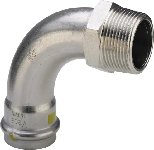 Viega Bogen 90 Grad SC Sanpress Inox G 0214 für Gas in 28mm x R1 Edelstahl
