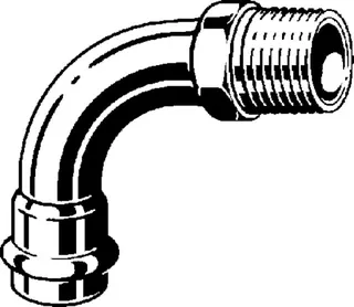 Viega Bogen 90 Grad SC Sanpress Inox G 0214 für Gas in 54mm x R2 Edelstahl – Bild 3