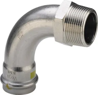 Viega Bogen 90 Grad SC Sanpress Inox G 0214 für Gas in 35mm x R1 1/4 Edelstahl