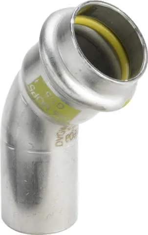 Viega Bogen 45 Grad SC Sanpress Inox G 0226.1 für Gas in 42mm Edelstahl