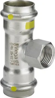 Viega T-Stück mit SC Sanpress Inox G 0217.2 für Gas in 22mmxRp1/2x22mm edst.