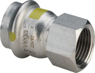 Viega Sanpress Inox G-Übergangsstück 0212 (Gas) in d15 x Rp1/2IG Edelstahl