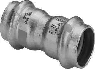 Viega Muffe mit SC Sanpress Inox G 0215 für Gas in 35mm Edelstahl – Bild 2