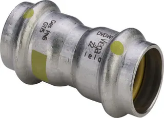 Viega Muffe mit SC Sanpress Inox G 0215 für Gas in 22mm Edelstahl