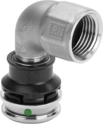 Viega Bogen 90 Grad mit SC Raxinox 4414.11 in 20mmxRp1/2 Stahl nichtrostend