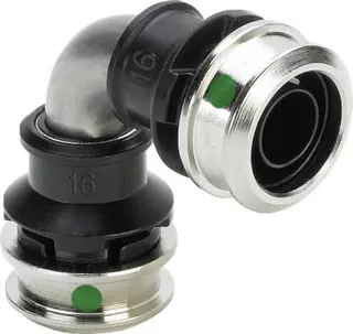 Viega Bogen 90 Grad mit SC Raxinox 4416 in 16mm Stahl nichtrostend