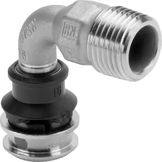 Viega Bogen 90 Grad mit SC Raxinox 4414 in 16mm x R3/4 Stahl nichtrostend – Bild 2