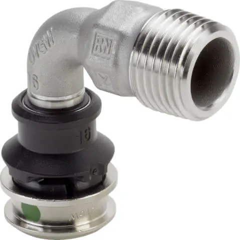 Viega Bogen 90 Grad mit SC Raxinox 4414 in 20mm x R3/4 Stahl nichtrostend
