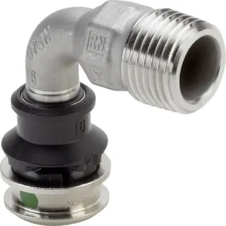 Viega Bogen 90 Grad mit SC Raxinox 4414 in 20mm x R3/4 Stahl nichtrostend