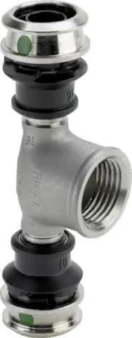 Viega T-Stück mit SC Raxinox 4417 in 16mmxRp1/2x16mm Stahl nichtrostend