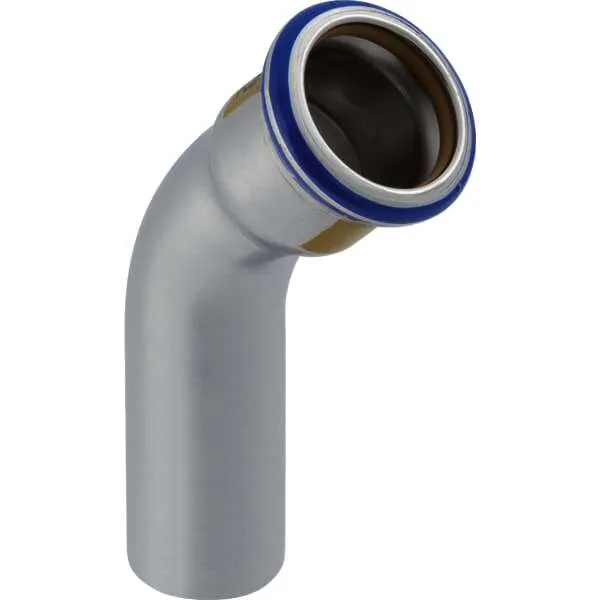 Geberit Mapress Edelstahl Bogen 45Gr d54 mit Einschubende (Gas)