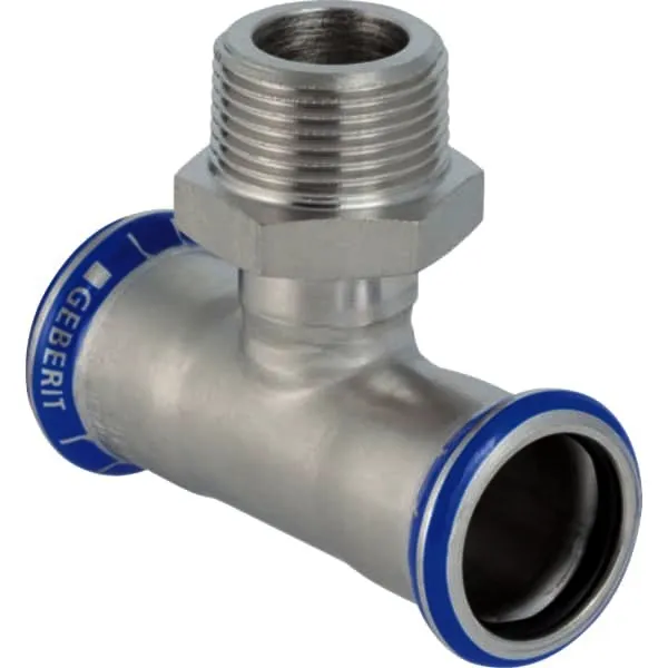 Geberit Mapress Edelstahl-T-Stück 28mm x 1"AG Nr.31461
