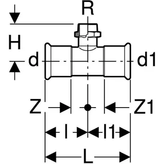 Geberit Mapress Edelstahl T-Stück mit AG d15-R3/8-15 – Bild 4