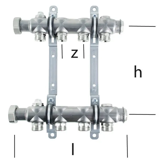 Heizkoerper-Verteiler MULTITUBO 2 Kreise 18402, VPE 1 St., p.St., Edelstahl