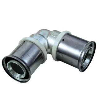 Press-Winkel 90 Grad MULTITUBO 75x75 23090, VPE 1 St., p.St., ms verzinnt