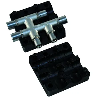 Kreuzfitting MULTITUBO 16x16x16 25610, VPE 1 St., p.St., Messing