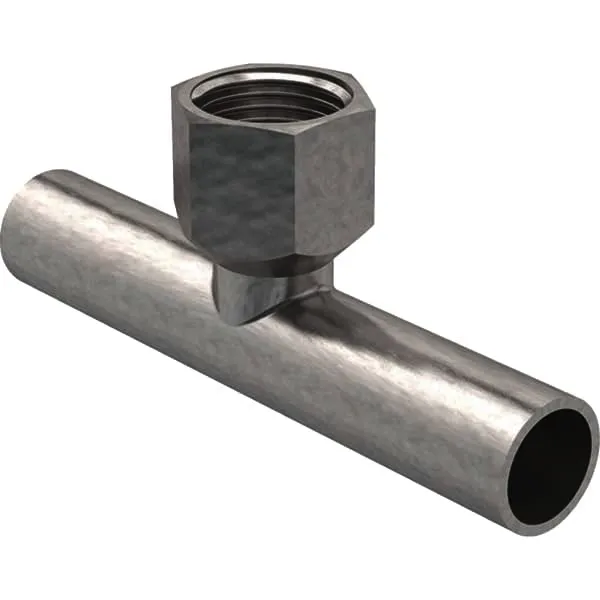 Geberit Mapress C-Stahl T-Stück mit IG und Einschubenden d35-Rp1/2-35 verzinkt