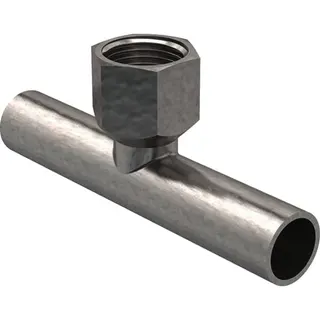 Geberit Mapress C-Stahl T-Stück mit IG und Einschubenden d18-Rp1/2-18 verzinkt