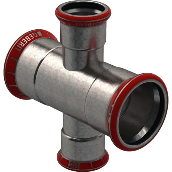 Geberit Mapress C-Stahl Kreuzstück reduziert d35-28-35