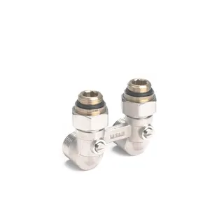 REHAU Kugelhahnblock mit Anschlussnippel G 1/2 x G 3/4, Eckform