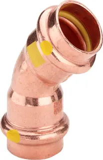 Viega Bogen 45 Grad mit SC Profipress G 2626 für Gas in 15mm Kupfer