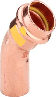 Viega Bogen 45 Grad mit SC Profipress G 2626.1 für Gas in 15mm Kupfer