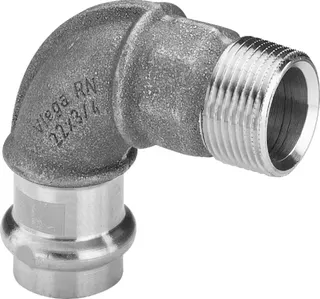 Viega Bogen 90 Grad mit SC Profipress G 2614 für Gas in 54mm x R2 Rotguss – Bild 2