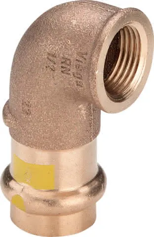 Viega Winkel 90 Grad mit SC Profipress G 2614.2 für Gas in 28mm x Rp1 Rotguss