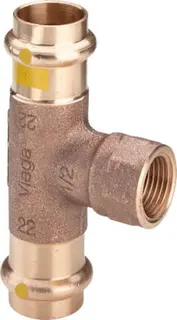 Viega T-Stück mit SC Profipress G 2617.2 für Gas in 22mm x Rp1/2 x 22mm Rotguss