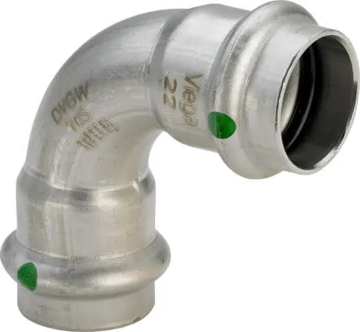 Viega Bogen 90 Grad mit SC Sanpress Inox 2316 in 42mm Edelstahl